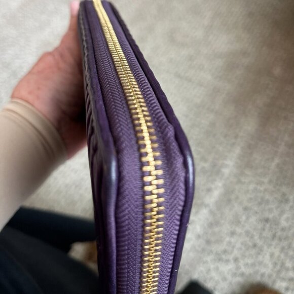 Coach Madison Gathered Twist Purple Leather Clutch Wallet. - Picture 13 of 16